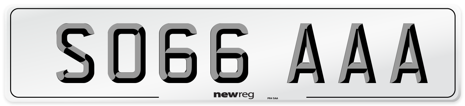 SO66 AAA Number Plate from New Reg
